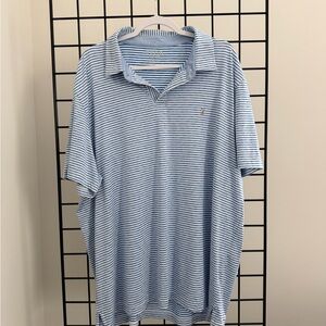 Izod Light Blue and White Striped Polo Shirt